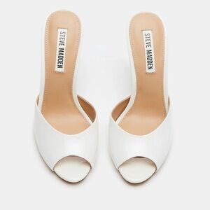 STEVE MADDEN Priya White Patent Heels Size 9